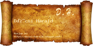 Décsi Harald névjegykártya